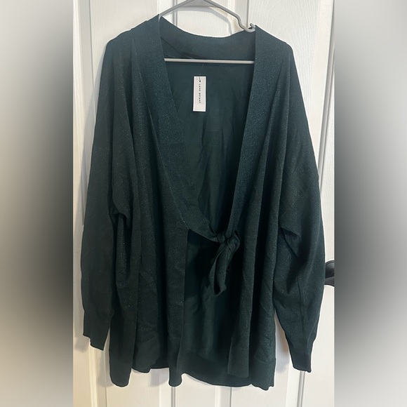 NWT Lane Bryant Green Tie Front Cardigan - Picture 1 of 6